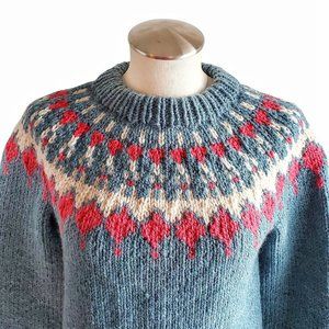 Vintage Fair Isle Sweater hand knit